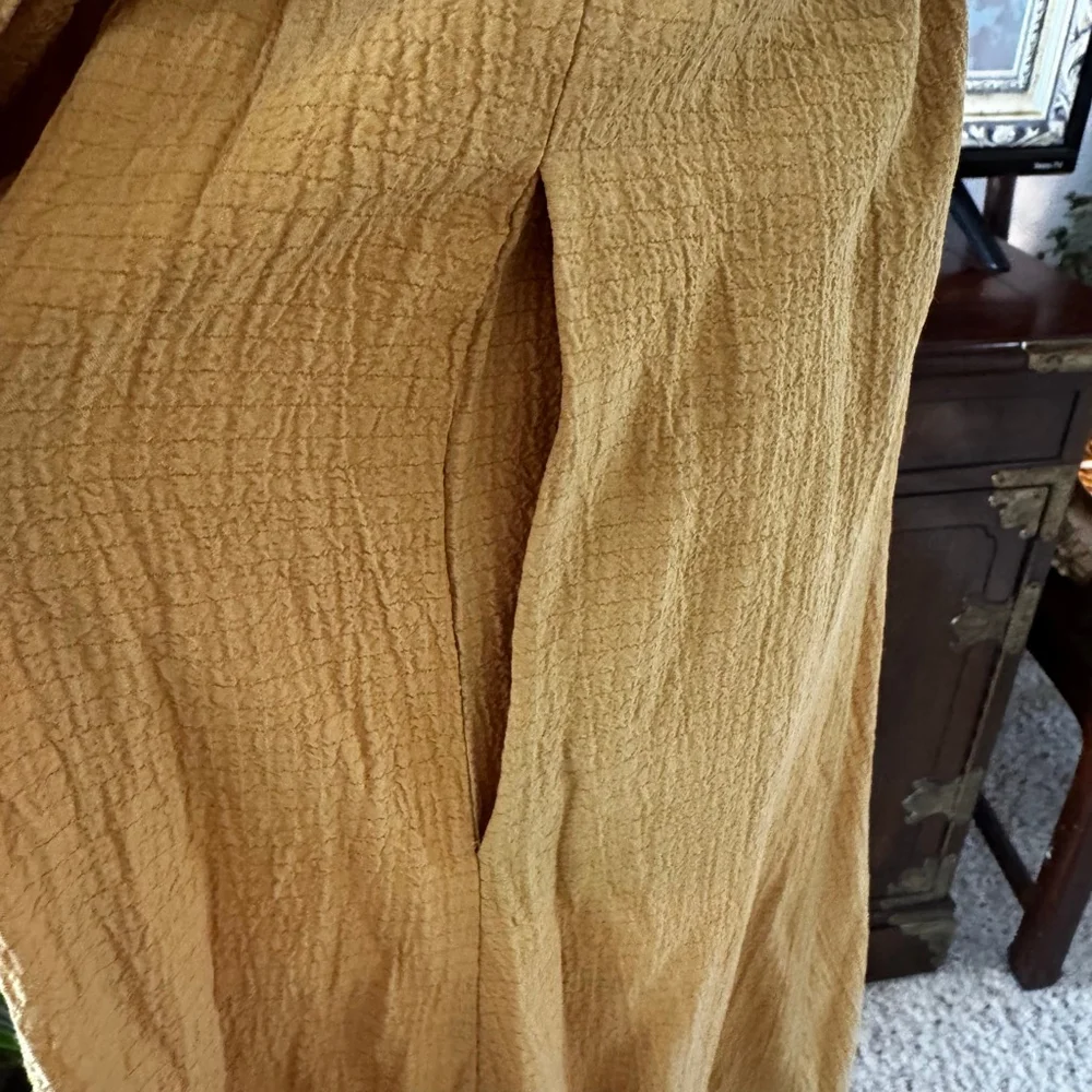 Calvin Klein Mustard Yellow Belted Wrap Dress Size 4 - Picture 7 of 11